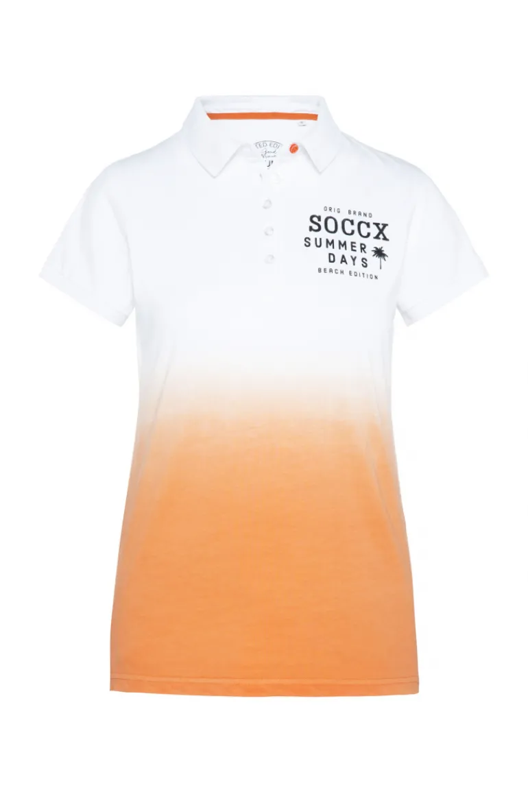 Cheap CAMP DAVID & SOCCX Poloshirt Dip Dye mit Rücken-Artwork sunstone