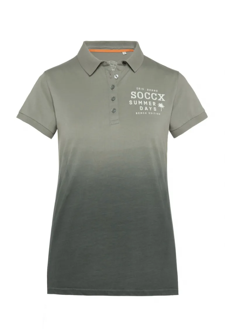 New CAMP DAVID & SOCCX Poloshirt Dip Dye mit Rücken-Artwork sage green sagegreen