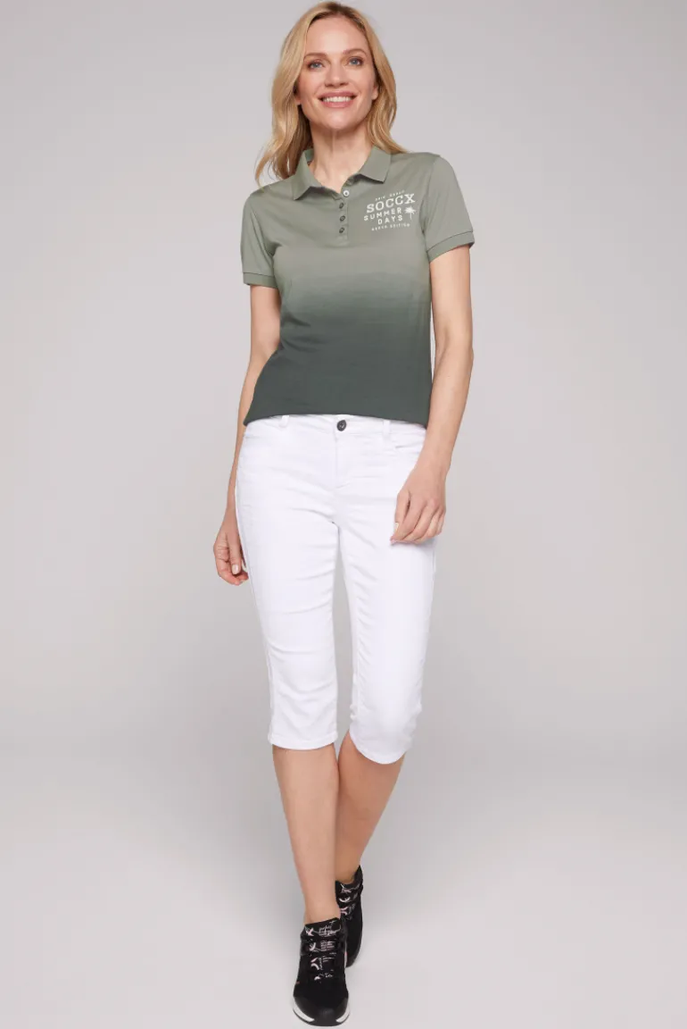 New CAMP DAVID & SOCCX Poloshirt Dip Dye mit Rücken-Artwork sage green sagegreen