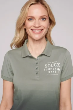 New CAMP DAVID & SOCCX Poloshirt Dip Dye mit Rücken-Artwork sage green sagegreen