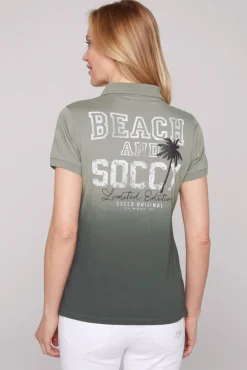 New CAMP DAVID & SOCCX Poloshirt Dip Dye mit Rücken-Artwork sage green sagegreen