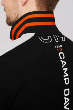 Sale CAMP DAVID & SOCCX Poloshirt mit Zipper und reflektierenden Prints black