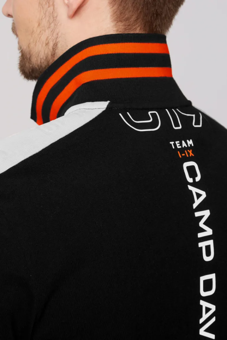 Sale CAMP DAVID & SOCCX Poloshirt mit Zipper und reflektierenden Prints black