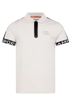 Fashion CAMP DAVID & SOCCX Poloshirt mit Zipper und reflektierenden Prints shell