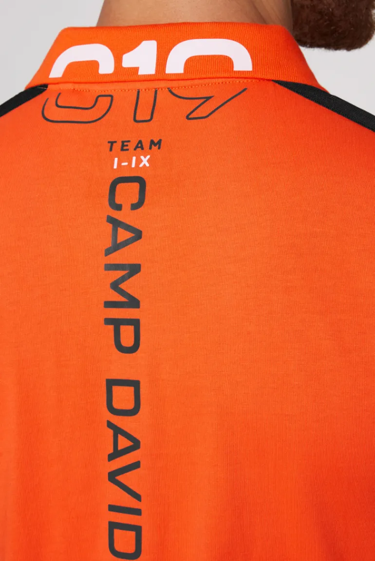Clearance CAMP DAVID & SOCCX Poloshirt mit Zipper und kontrastvollen Prints signal orange signalorange