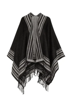 Store CAMP DAVID & SOCCX Poncho mit Streifen-Design und Fransen black / grey
