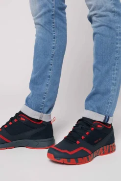Sale CAMP DAVID & SOCCX Power Sneaker im Materialmix mit XL-Logo navy / red