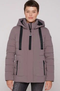 Hot CAMP DAVID & SOCCX Puffer-Jacke mit abtrennbarer Kapuze brown