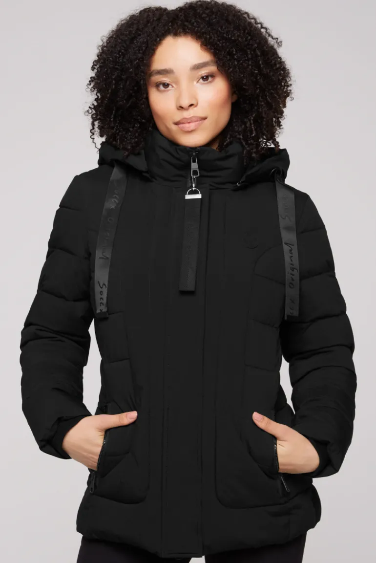 Best CAMP DAVID & SOCCX Puffer-Jacke mit abtrennbarer Kapuze black