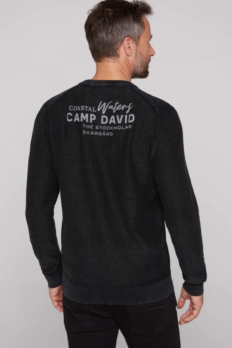 Store CAMP DAVID & SOCCX Pullover Linksstrick mit Used Look black