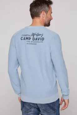 Cheap CAMP DAVID & SOCCX Pullover Linksstrick mit Used Look summer blue summerblue