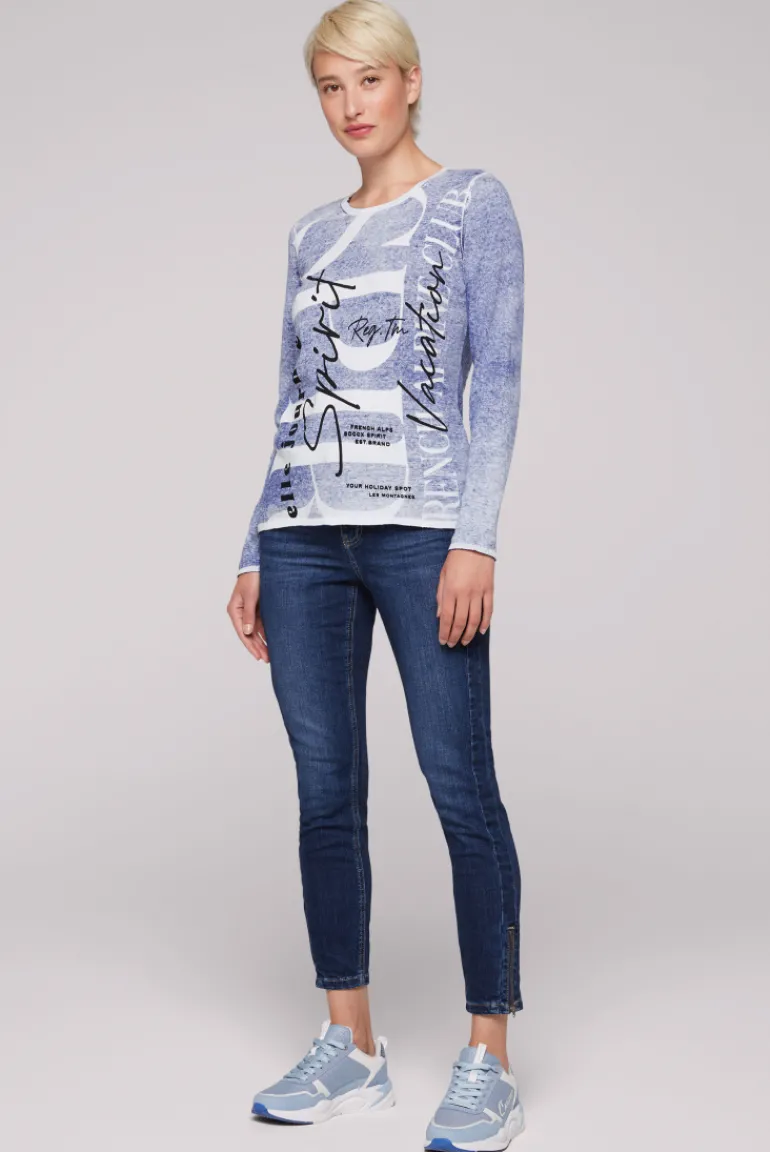 Cheap CAMP DAVID & SOCCX Pullover mit Acid Prints vividblue