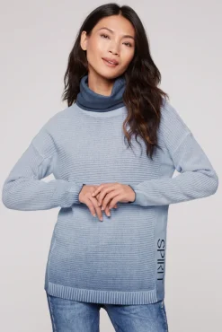Outlet CAMP DAVID & SOCCX Pullover mit Rollkragen und Intarsia-Logo smoky sky smokysky
