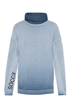 Outlet CAMP DAVID & SOCCX Pullover mit Rollkragen und Intarsia-Logo smoky sky smokysky
