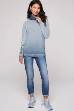 Outlet CAMP DAVID & SOCCX Pullover mit Rollkragen und Intarsia-Logo smoky sky smokysky