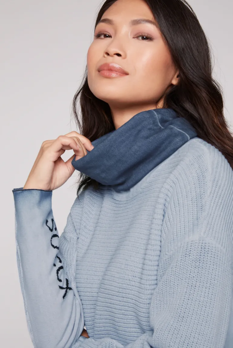 Outlet CAMP DAVID & SOCCX Pullover mit Rollkragen und Intarsia-Logo smoky sky smokysky