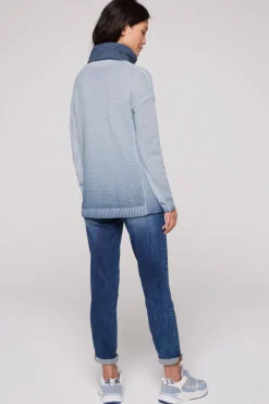 Outlet CAMP DAVID & SOCCX Pullover mit Rollkragen und Intarsia-Logo smoky sky smokysky