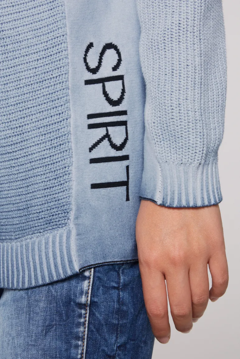 Outlet CAMP DAVID & SOCCX Pullover mit Rollkragen und Intarsia-Logo smoky sky smokysky