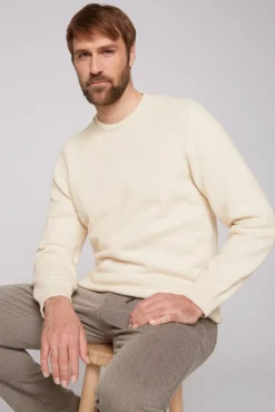 Fashion CAMP DAVID & SOCCX Pullover mit Rundhalsausschnitt ecru