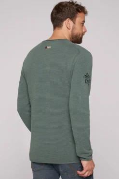 Cheap CAMP DAVID & SOCCX Pullover mit V-Ausschnitt und Artworks deep forest deepforest