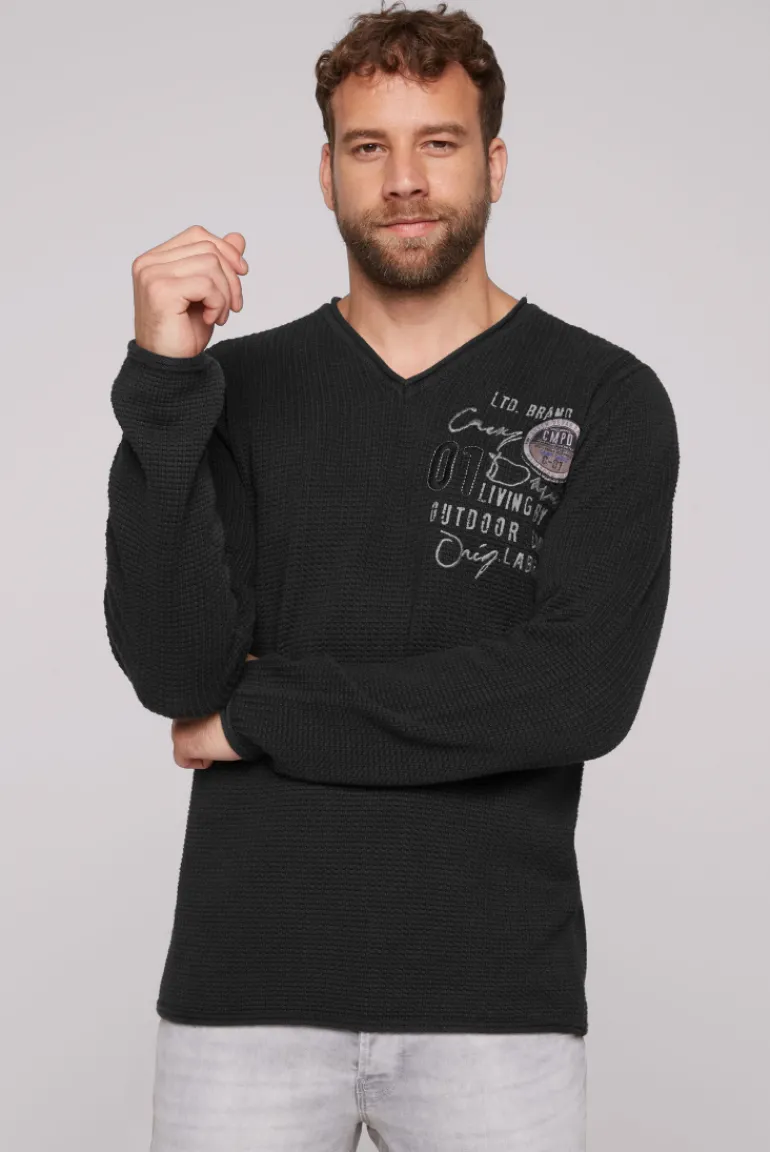 Store CAMP DAVID & SOCCX Pullover mit V-Ausschnitt und Artworks black