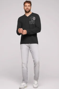 Store CAMP DAVID & SOCCX Pullover mit V-Ausschnitt und Artworks black