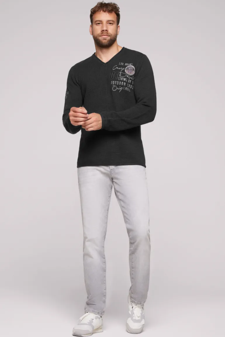 Store CAMP DAVID & SOCCX Pullover mit V-Ausschnitt und Artworks black