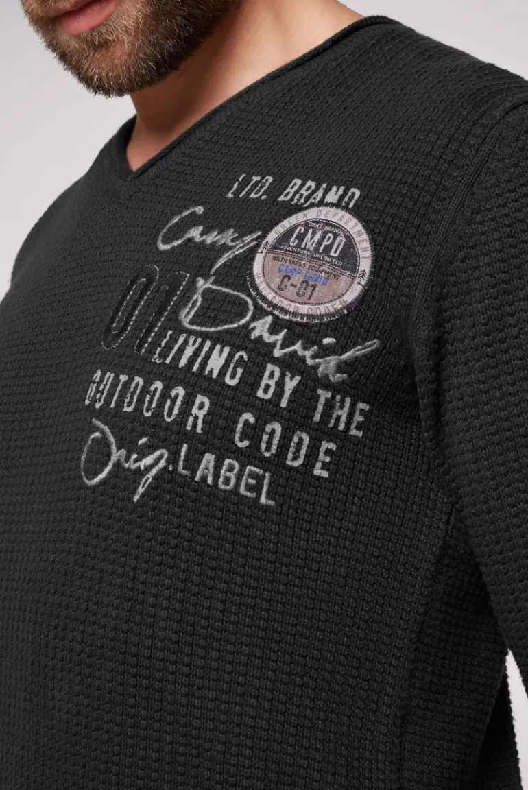 Store CAMP DAVID & SOCCX Pullover mit V-Ausschnitt und Artworks black