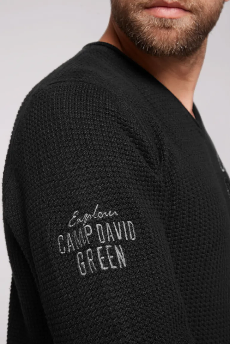 Store CAMP DAVID & SOCCX Pullover mit V-Ausschnitt und Artworks black