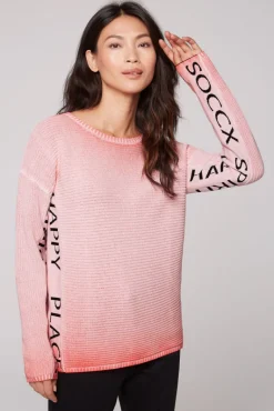 Online CAMP DAVID & SOCCX Pullover Oil Dyed mit Intarsia-Logo pure coral purecoral