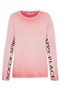 Online CAMP DAVID & SOCCX Pullover Oil Dyed mit Intarsia-Logo pure coral purecoral
