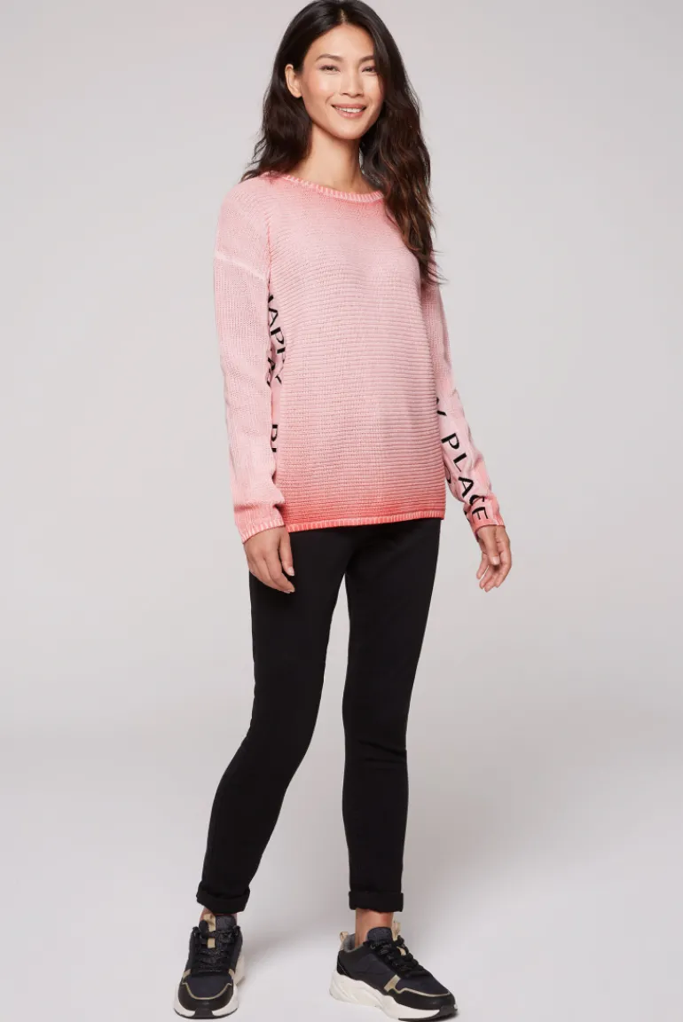 Online CAMP DAVID & SOCCX Pullover Oil Dyed mit Intarsia-Logo pure coral purecoral