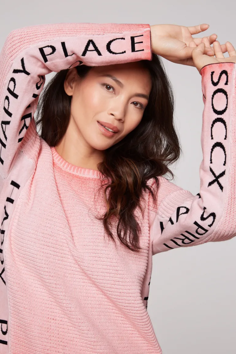Online CAMP DAVID & SOCCX Pullover Oil Dyed mit Intarsia-Logo pure coral purecoral