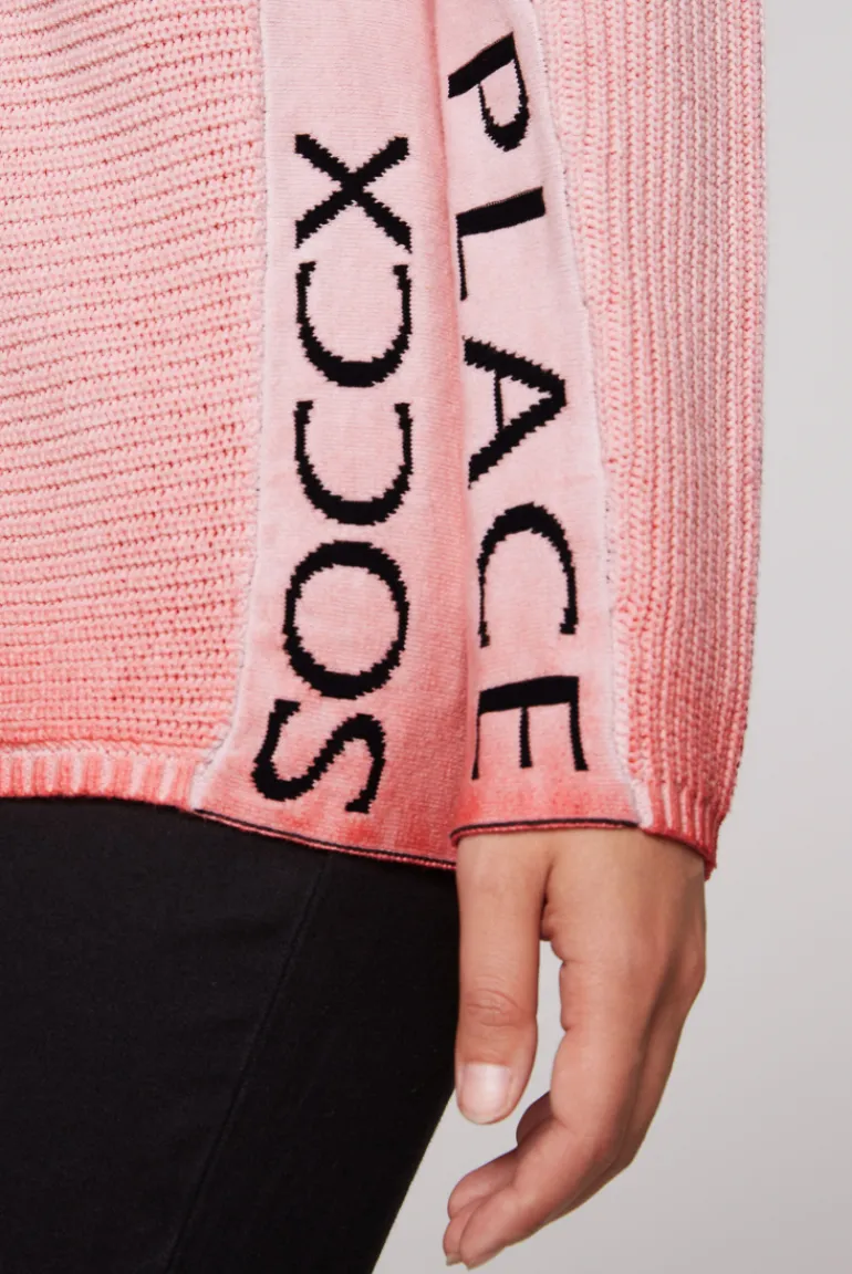 Online CAMP DAVID & SOCCX Pullover Oil Dyed mit Intarsia-Logo pure coral purecoral
