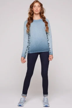 Sale CAMP DAVID & SOCCX Pullover Oil Dyed mit Intarsia-Logo smoky sky smokysky