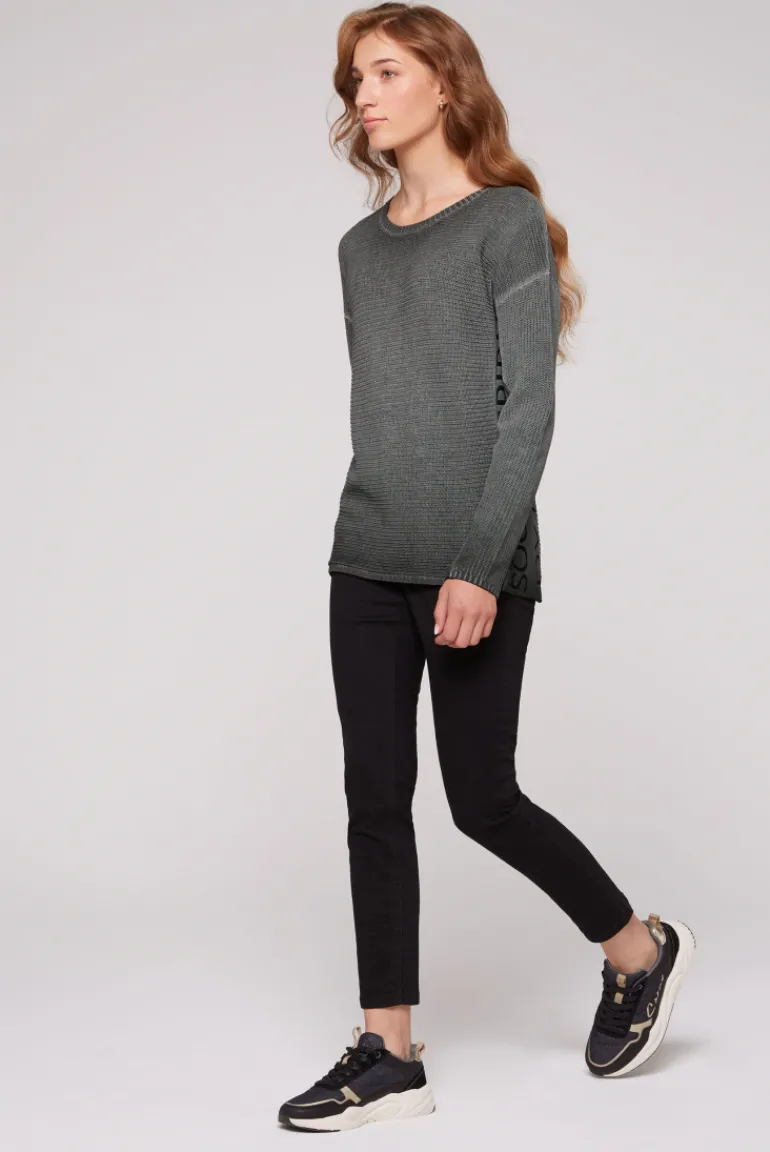 New CAMP DAVID & SOCCX Pullover Oil Dyed mit Intarsia-Logo black