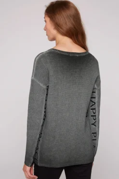 New CAMP DAVID & SOCCX Pullover Oil Dyed mit Intarsia-Logo black