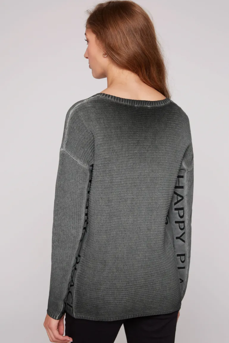 New CAMP DAVID & SOCCX Pullover Oil Dyed mit Intarsia-Logo black