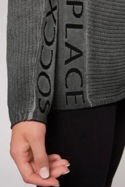New CAMP DAVID & SOCCX Pullover Oil Dyed mit Intarsia-Logo black