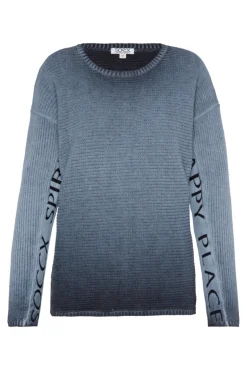Sale CAMP DAVID & SOCCX Pullover Oil Dyed mit Intarsia-Logo blue navy bluenavy