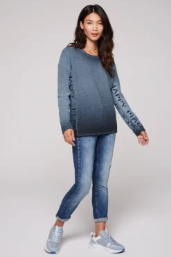 Sale CAMP DAVID & SOCCX Pullover Oil Dyed mit Intarsia-Logo blue navy bluenavy