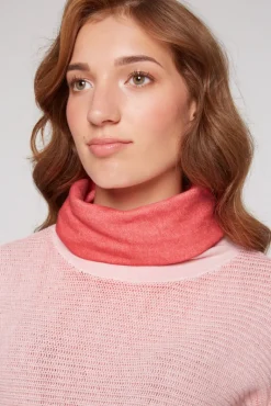 Store CAMP DAVID & SOCCX Pullover Oil Dyed mit Rollkragen und Intarsia-Logo pure coral purecoral