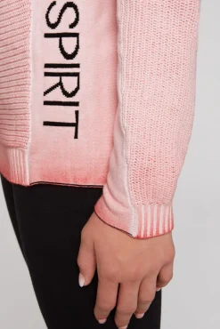 Store CAMP DAVID & SOCCX Pullover Oil Dyed mit Rollkragen und Intarsia-Logo pure coral purecoral