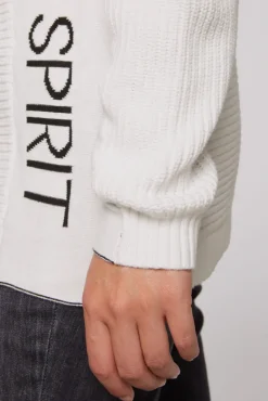 Outlet CAMP DAVID & SOCCX Pullover Oil Dyed mit Rollkragen und Intarsia-Logo ivory