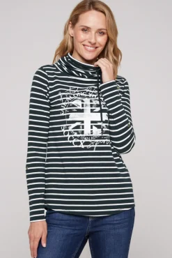 Cheap CAMP DAVID & SOCCX Ringelshirt mit hohem Kragen und Rubber-Artwork blue navy bluenavy
