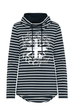Cheap CAMP DAVID & SOCCX Ringelshirt mit hohem Kragen und Rubber-Artwork blue navy bluenavy