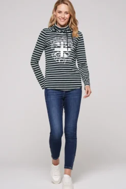 Cheap CAMP DAVID & SOCCX Ringelshirt mit hohem Kragen und Rubber-Artwork blue navy bluenavy