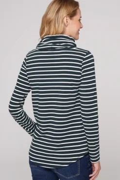 Cheap CAMP DAVID & SOCCX Ringelshirt mit hohem Kragen und Rubber-Artwork blue navy bluenavy
