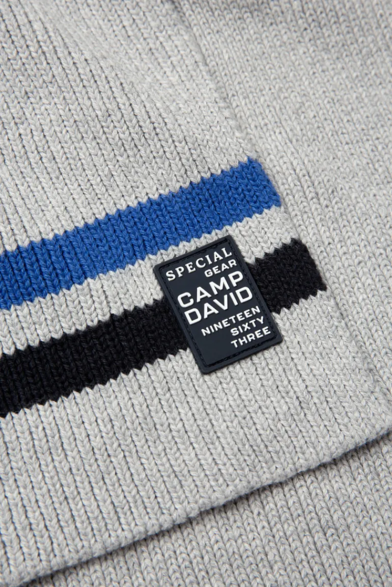 Cheap CAMP DAVID & SOCCX Rippstrickschal mit Streifen-Details granite melange granitemelange