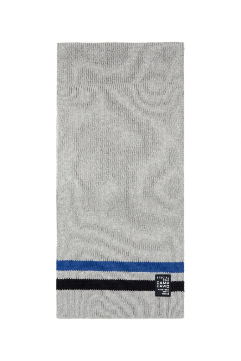 Cheap CAMP DAVID & SOCCX Rippstrickschal mit Streifen-Details granite melange granitemelange